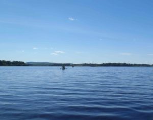 Paddling on Fourth Machias Lake.